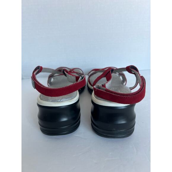 JAMBU Memory Foam Ginger Strappy Wedge Sandals Slender Crisscross Size 9.5M - Picture 4 of 8